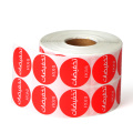 Custom Disposable Sticker Adhesive Circle Removable Dissolvable Food Label Printing